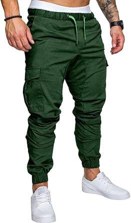 green cargo joggers mens