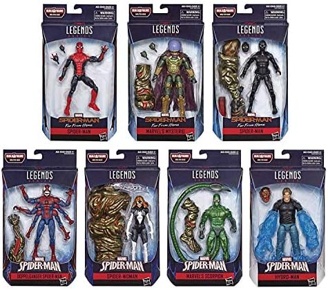 Marvel Legends Infinite 6 Inch Action Figure Spider-Man Molten Man Series - Set of 7 (BAF Molten Man)