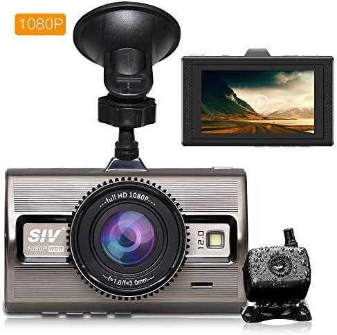 Dual Dash Cam 1080P FHD DVR Car Driving Recorder 3" LCD Screen 170°Wide Angle, G-Sensor, WDR, Parking Monitor, Loop Recording, Motion Detection,Zinc Alloy Materials