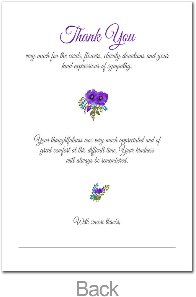 Funeral Thank You Cards Sympathy Acknowledgement Cards
