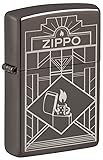 Zippo Art Deco Design Black Ice Pocket Lighter