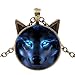 Wintefei Unisex Jewelry Retro Wolf Head Pendant Cabochon Long Chain Sweater Necklace