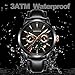 OLMECA Men's Watches Luxury Sports Casual Quartz Wristwatches Waterproof Chronograph Calendar Date Stainless Steel Band Black Color 666 (Black Red)