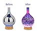 ComfortCome 100ml 3D Aromatherapy Essential Oil Diffuser, Cool Mist Humidifier with Changing Starburst LED Lights, Lead Free Glass, Wood Base, Waterless Shut Off
