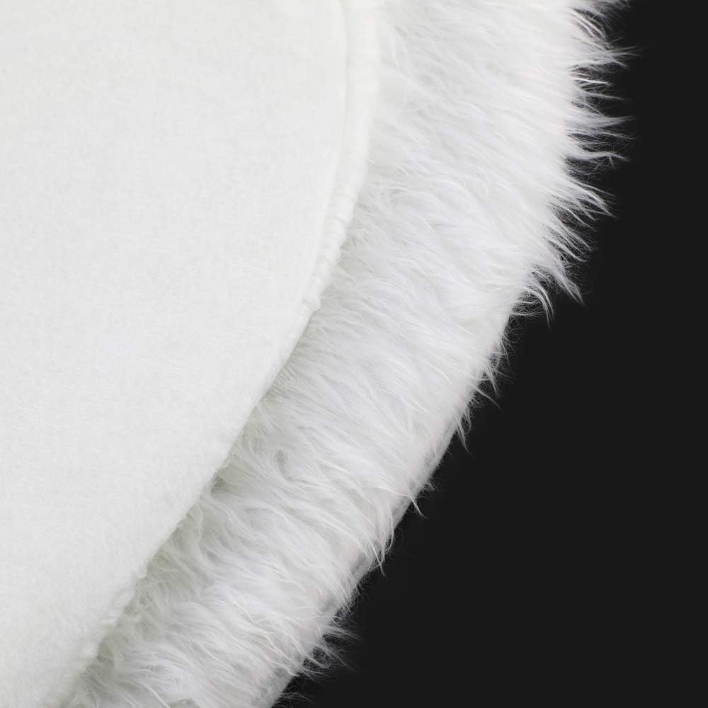 HOWAF Faux Fur Christmas Tree Skirt Snow White Xmas Tree Skirt Christmas Tree Mat Base Cover For Christmas & New Year Xmas Holiday Party Decorations Supplies - Image 4