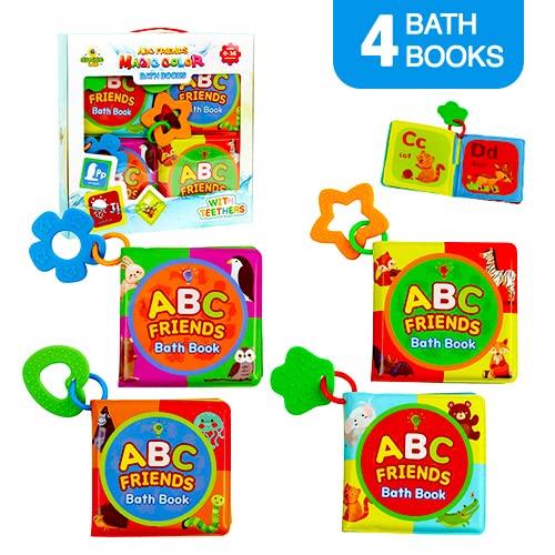 Spruce Lab ABC Friends Magic Color Bath Books 4 Bath Book Set