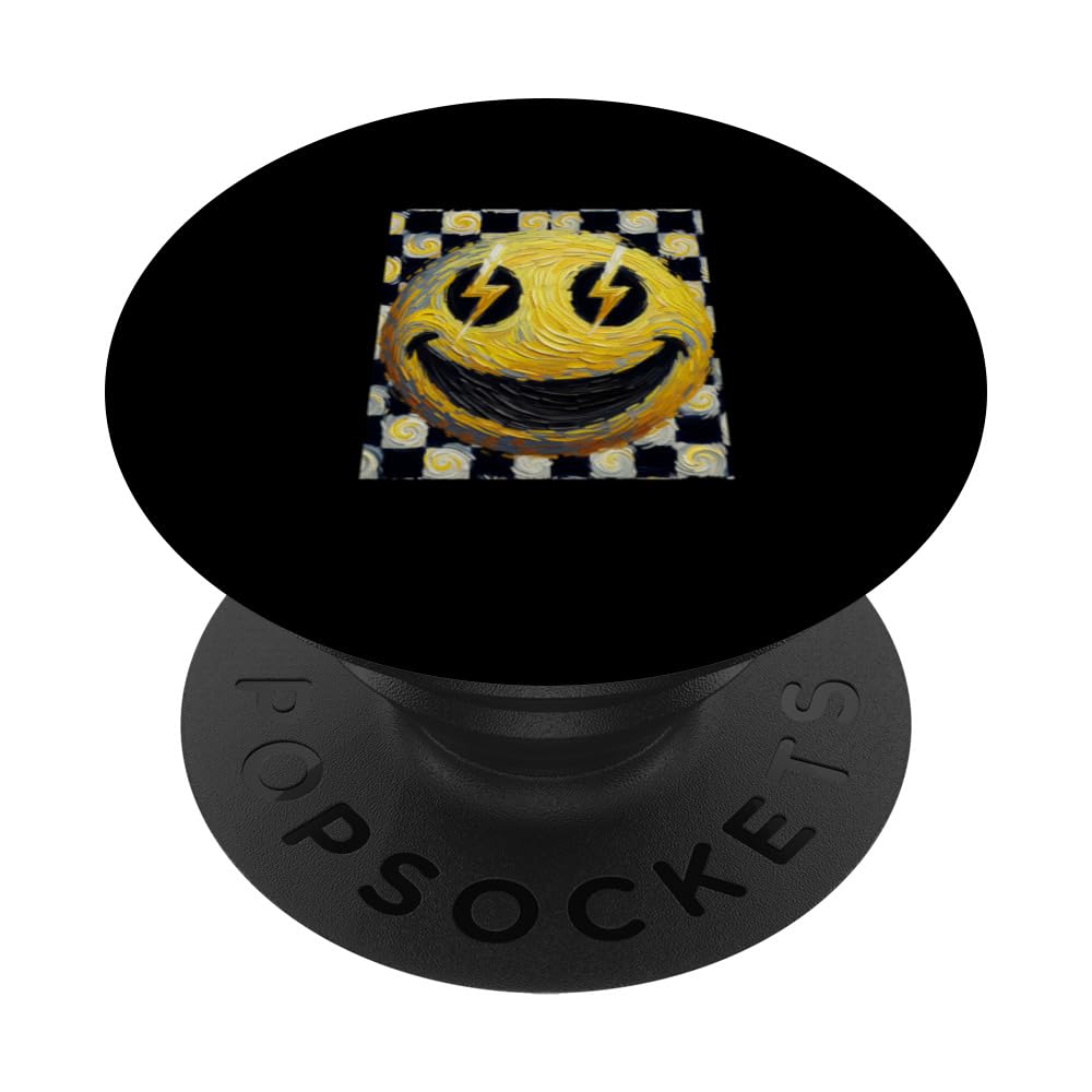 Happy Face Checker Board PopSockets Swappable PopGrip