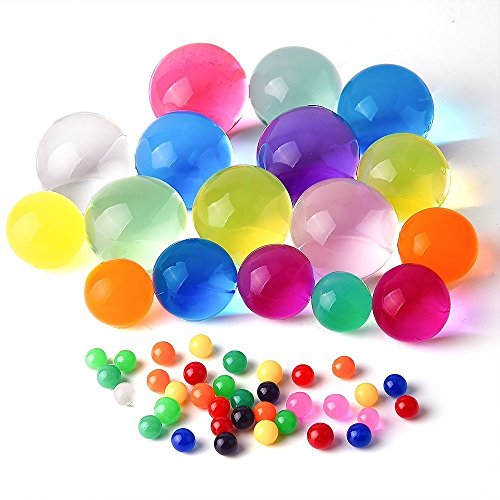 Large Water Beads, 11OZ (300 pcs) Water Gel Jelly Beads Rainbow Mix Growing Balls for Kids Tactile Sensory Toys, Vases, Plants, Wedding and Home Decorationoz (Large) - Thumbnail 3