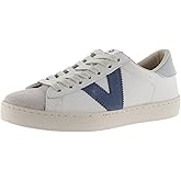 victoria Unisex Berlin Leather & Contrast Parts & Split Leather Toe Low Trainers 1126142 for Adults, Azure, 9.5 US