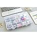 Crafts Organizer Storage Box for Washi Tape, Art Supplies and Sticker, 15 Compartments, 45 Rolls 2 Inches Diameter Tape Compatible，Clear