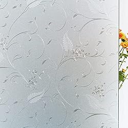 Mikomer Privacy Window Film Etched Flowers Static