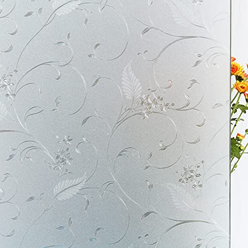Mikomer Privacy Window Film Etched Flowers Static