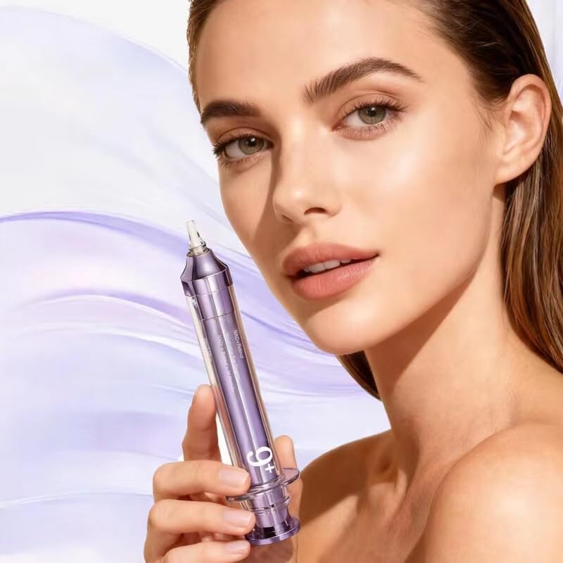 No.9 NAD+ Retinol & Vitamin C Eye Cream - Anti-Aging Care for Fine Lines, Dark Circles & Puffiness, Peptide-Infused Formula, 10ml (Purple)