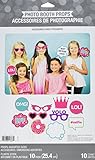 Creative Converting 324558 10 Piece Girls Birthday Photo Booth Prop Kit, Multicolor