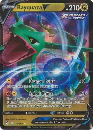 Pokemon Single Card RAYQUAZA V 110/203 EVOLVING SKIES