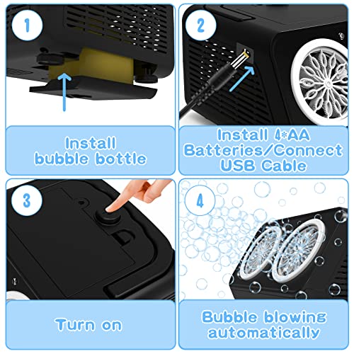 Panacare Professional Bubble Machine,Portable Bubble Machine 20000+Bubbles/Minut,26 Bubble Holes/Free Bubble Water Included,Bubble Toy for Kids/Wedding/Birthday/Christmas Party