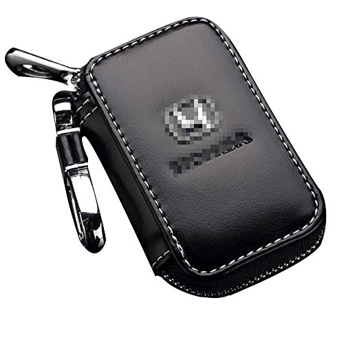 Honda compatible black premium leather car key chain co…