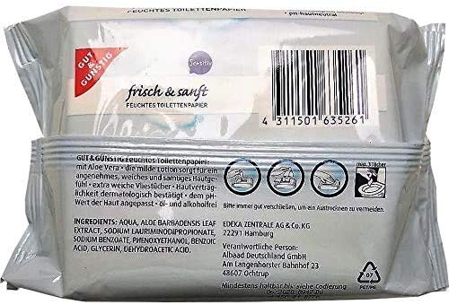 Gut & Günstig 8 Pack (560 vellen) vochtig toiletpapier 4-pack kamille & 4-pack Sensitiv - Afbeelding 6