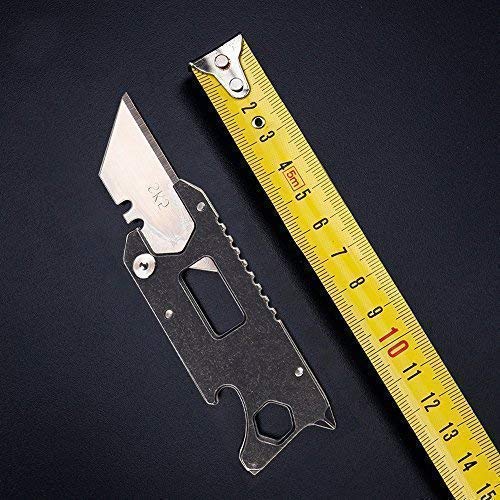 Pocket Knife，YEEYOU Utility Knives 6-in-1 Multitool Keychain Durable Black Oxide Stainless Steel Portable Tools for Outdoor Survival, Camping, Fishing, Hunting, Hiking