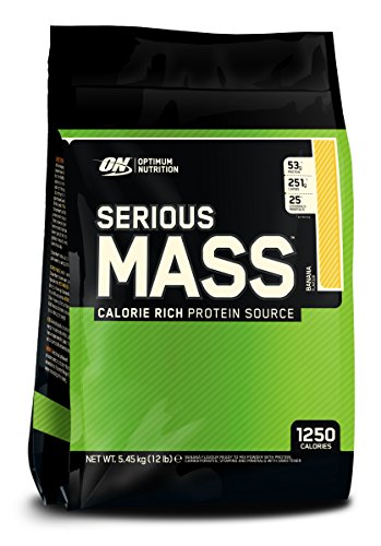 OPTIMUM NUTRITION Serious Mass Weight Gainer Protein Powder, Banana, 12 Pound