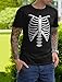 Skeleton Shirt Mens Front & Back Print Rib Cage Xray Costume Adult Funny Halloween Shirts for Men Medium Black