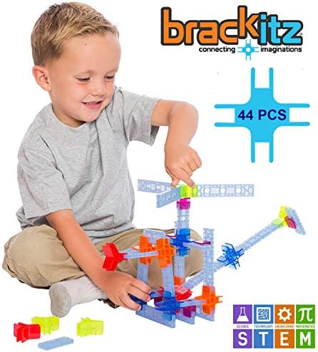Brackitz Inventor STEM Building Blocks for Kids 3, 4 and 5+ Year Olds | Childrens Educational Construction Engineering Kit | Fun Learning Toys for Boys & Girls | 44 Piece Set