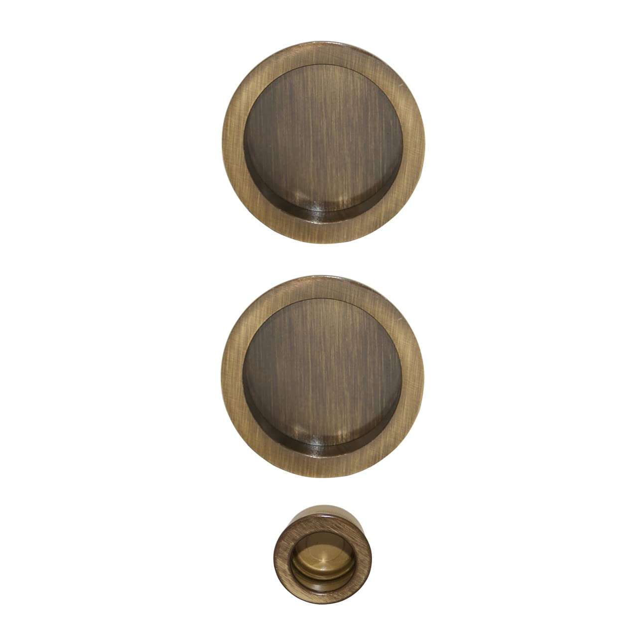 bricoleva.it Sliding Door Lock Kit Round Blind Rosette Without Lock, Handle with Lock for Sliding Door (Bronzed Color)