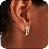 AIBELOPY Huggie Hoop Earrings for Women 925 Sterling Silver Hypoallergenic Cubic Zirconia Earrings