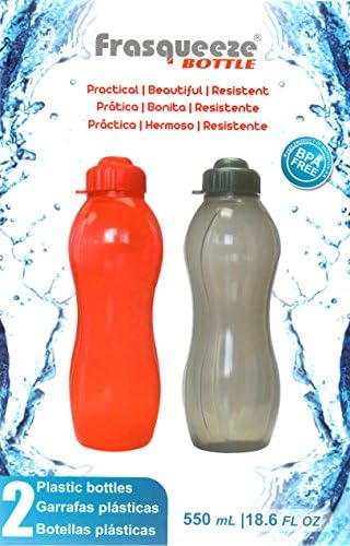 2 Colors - Squeeze Water Bottle - 18.6 OZ - BPA Free - Box with 2 specials colors - great for day to day or gift your friend