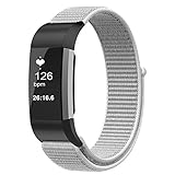 For Fitbit Charge 2 Band, Fintie Nylon Sport Loop Breathable Nylon Replacement Strap Wrist bands with Adjustable Closure for Fitbit Charge 2 HR Smart Fitness Tracker, SeaShell