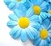 (100) Silk Blue Gerbera Daisy Flower Heads , Gerber Daisies 1.75