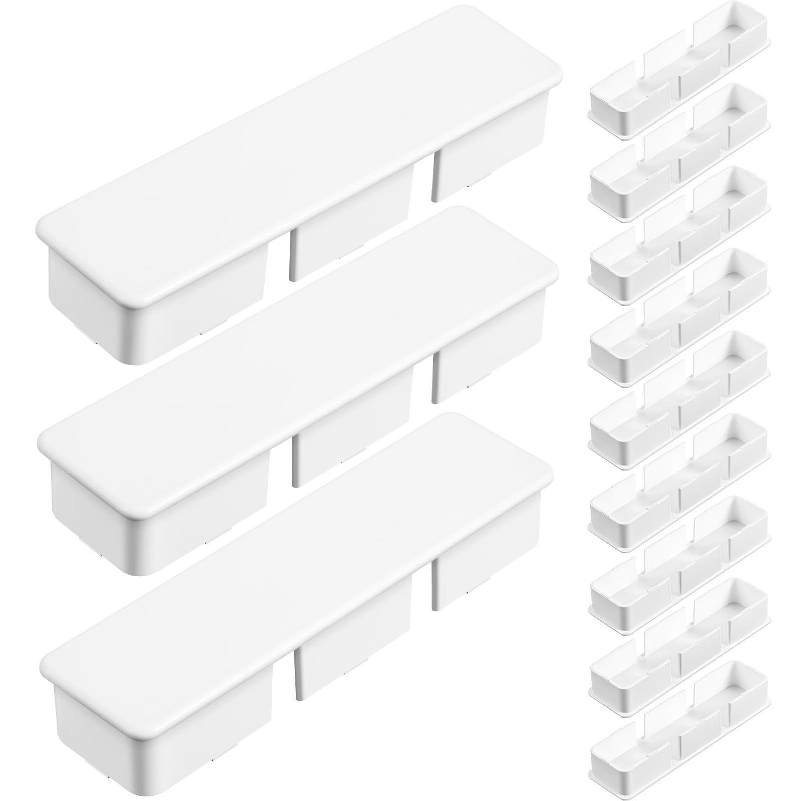 Photo 1 of Xuhal Internal Vinyl End Caps PVC End Caps for Pocket Rail Vinyl Fence Post Caps Vinyl Fence Parts, Inner Clips Dimensions(12 Pcs,1.5 x 5.5 Inch, Inner 1.34" X 5.35")