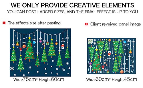 ONDY Christmas Tree Window Glass Decals Stickers 2020 New Holiday Merry Christmas Removable Dress Up DIY Wall Stickers Door Decals for Living Room Bedroom Shop Window