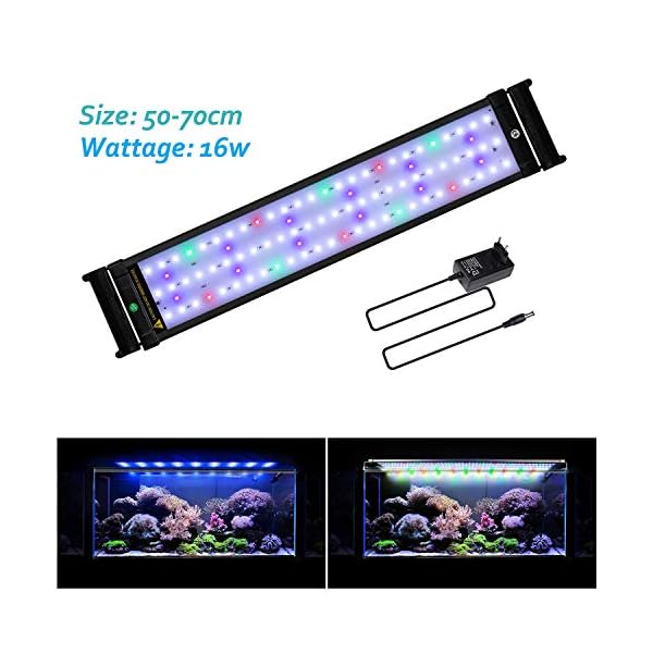 JOYHILL Illuminazione per Acquario, Plafoniera LED Acquario Dolce, Lampada LED per Acquario Luce Acquario 50-70cm