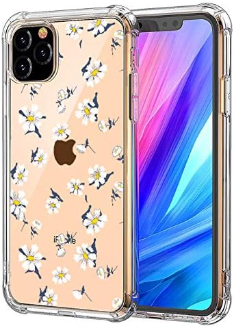 UCMDA Compatible with iPhone 11 Case - Flexible Slim Clear Silicone Cover Case for iPhone 11 6.1 Inch 2019(White Flowers 2)