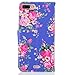 iPhone 8 Plus Wallet Case, iPhone 7 Plus (5.5 Inch) Case, JanCalm [Card/Cash Slots] [Wrist Strap] Design Dual- Use Flip Pattern Premium PU Leather Fold Wallet Pouch Cover + Pen (Purple and Flower)