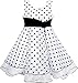 HM84 Girls Dress Black White Dot Tulle Party Pageant Size 9-10,Black,