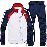 Sun Lorence Men's Athletic Running Tracksuit Set Casual Full Zip Jogging Sweat Suit
