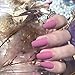 Umillars 24pcs Pure Color Coffin Nails Matte False Gel Nails Art Tips Sets Full Cover Medium False Nails for Ballerina Cosplay Office Lady (Mauve)