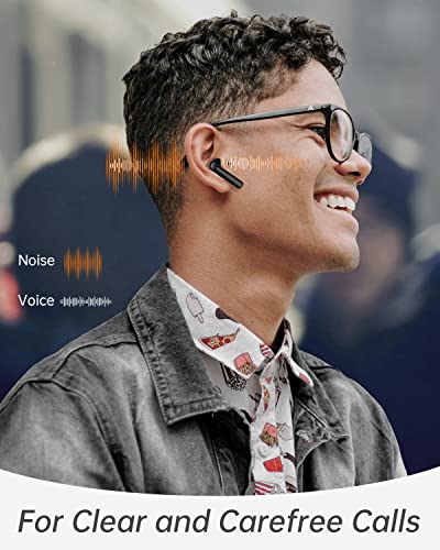 GIEC Wireless Earbuds Bluetooth Noise Cancelling Earbuds for Android Cellphone Bluetooth Headset with Microphone Bluetooth 5.0 Earphones Waterproof Headphones in Ear 60Hrs Music Playtime Black