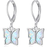 CiNily Opal Dangle Drop Earrings White Gold or Rose Gold Plated Opal Jewelry for Women Girls Wedding Earrings