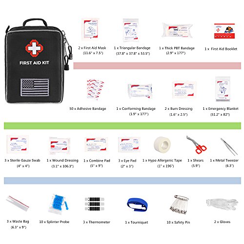 First Aid Kit Soft Case Molle Medical EMT Pouch Bag Waterproof for Home School Car Office Emergency Camping Hunting Sports