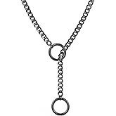 MIFYNN Heart O ring Slip Chain Necklaces for Women Stainless Steel Cuban Chain Bar Necklace Punk Rock Collar Necklace Handmade Adjustable Lariat Y Necklaces for Men