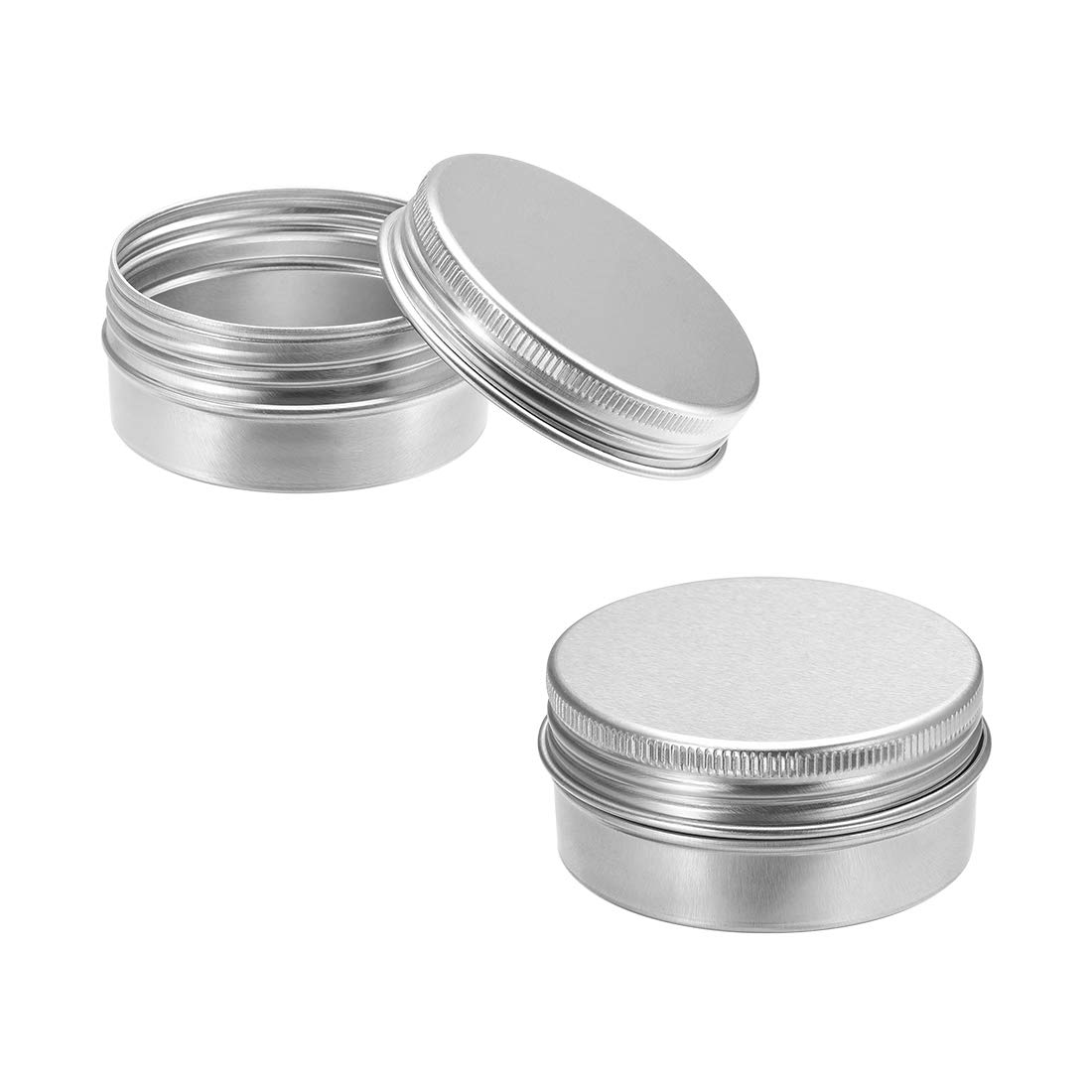 sourcing map 24 Pack 1.7 oz Round Aluminum Cans Tin Can Screw Top Metal Lid Containers for Crafts, Candles, 50ml