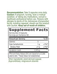 Nature's Way - Raíz de diente de león 525 mg/0.02 pulgadas, 15336, 1