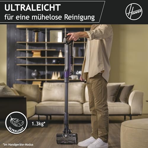 ultraleichter kabelloser HF2 Akku Staubsauger für alle Böden, mit Verdichtungs-Funktion für 3X mehr Staubkapazität, Anti-Twist gegen Haarverwicklung, LED-Leuchten, 40min Laufzeit [HF2Z10H]