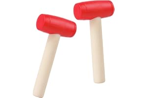 Waenerec 2pcs Toy Hammer Simulation Wooden Hammers Plastic Toddler Hammer SmallPortable Kids Maintenance Tools Toys Pretend Play Fake Mallet Hammers for Boys Girls