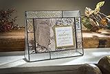 J Devlin Pic 310-57H Tiffany Styled Stained Glass Photo Frame Clear Textures Holds 5x7 Landscape Horizontal Picture