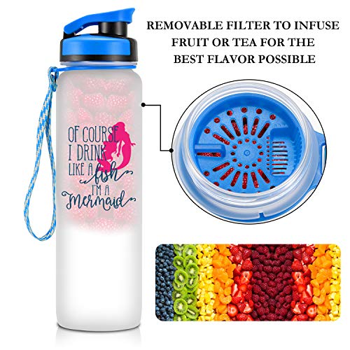 LEADO 32oz Motivational Water Bottle with Hourly Time Tracker - Tritan Plastic BPA Free - Workout Sports Fitness Hours Marked Bottle with Flip Top Lid - Drink More Water Daily - Hydration Tracker