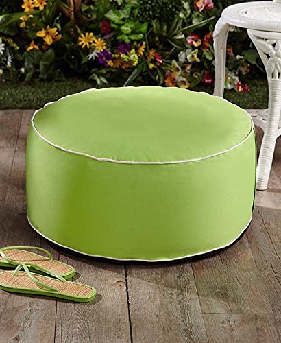 INFLATABLE LIME GREEN OTTOMAN POUF INDOOR OUTDOOR GARDEN PATIO